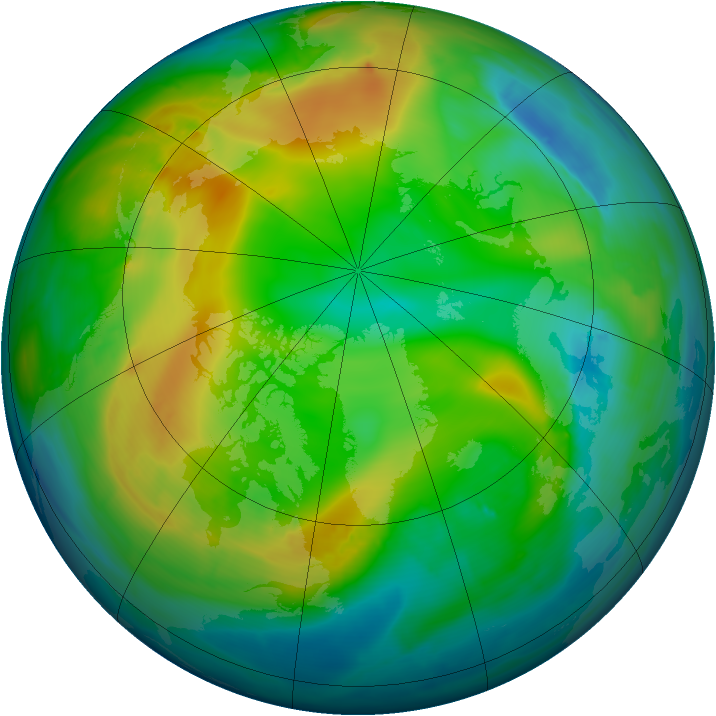 Arctic ozone map for 02 December 2014